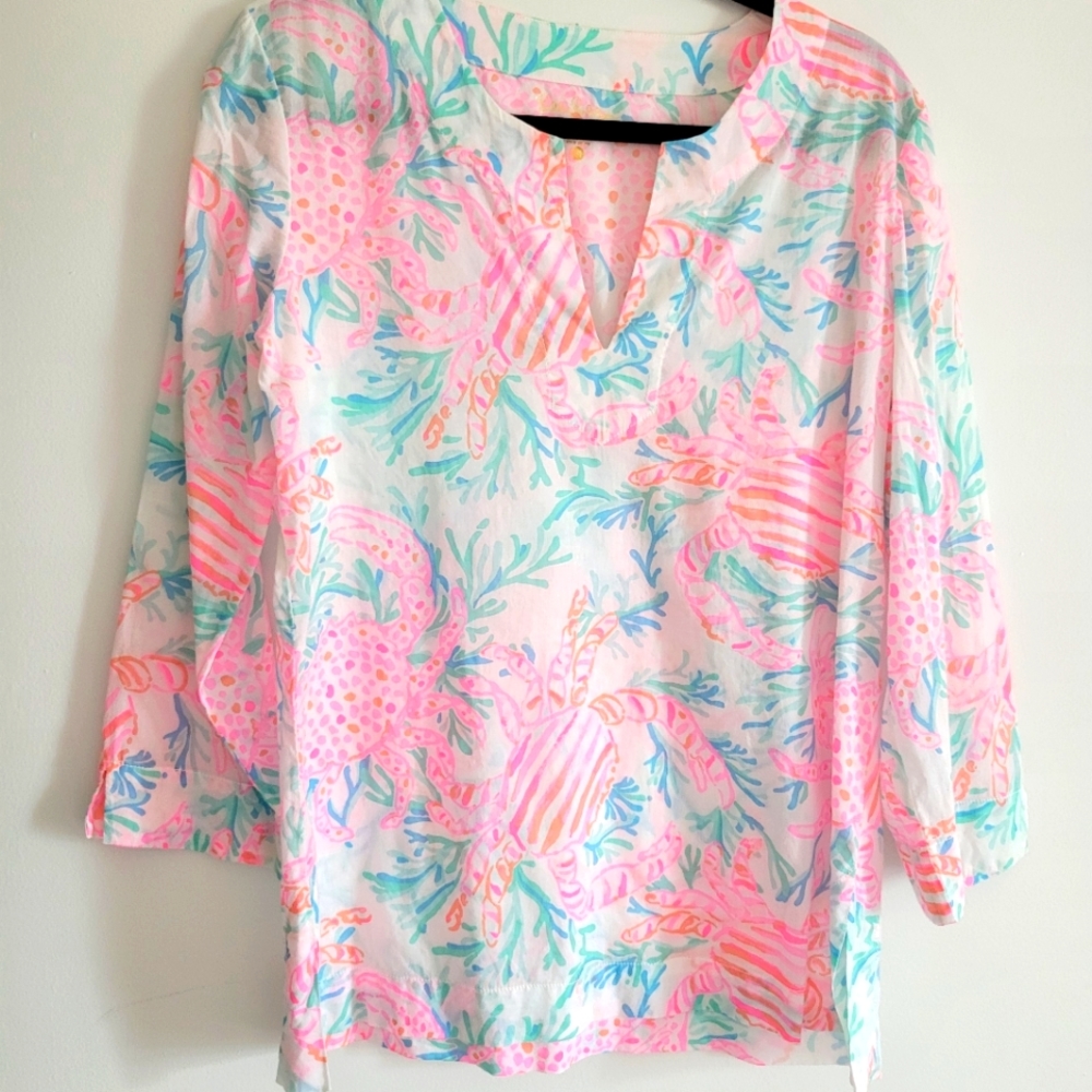 EUC Lilly pulitzer Amelia tunic top, medium